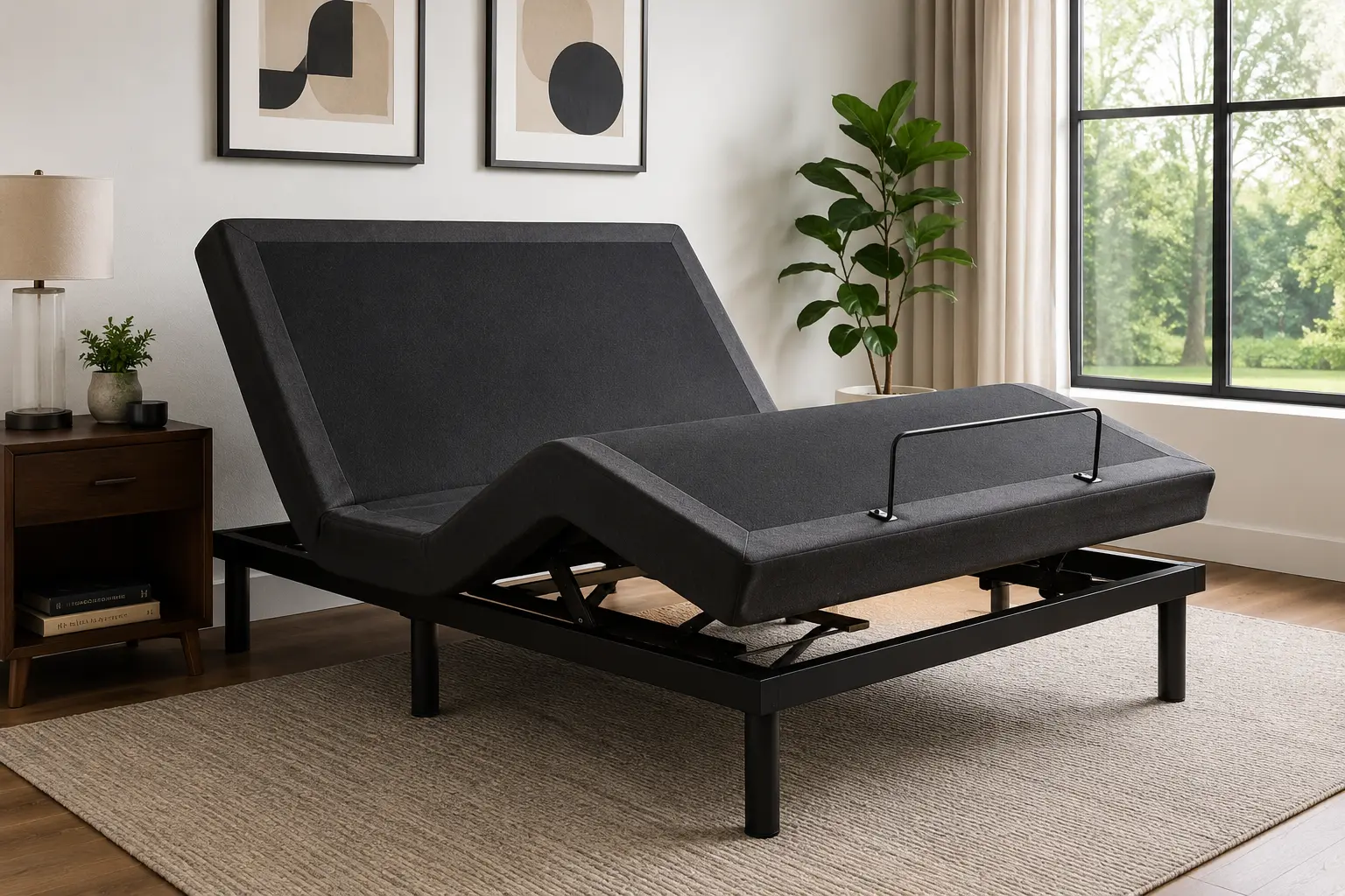 Best adjustable bed frame in a modern bedroom